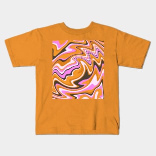 Colorful Liquid warp Abstract Swirl - Pink and Orange Kids T-Shirt